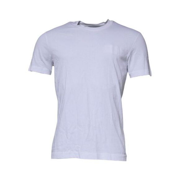 Dolce & Gabbana White DG Logo Cotton Crew Neck Men's T-shirt (Pre-Owned)